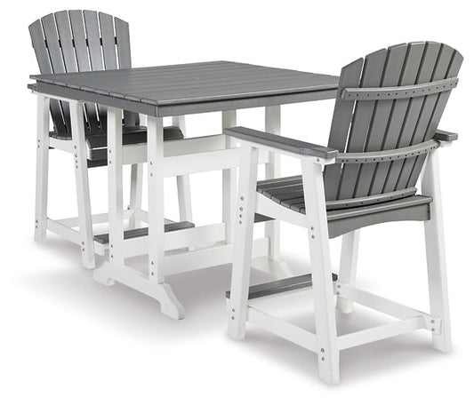 Ashley Express - Transville Outdoor Counter Height Dining Table and 2 Barstools at Towne & Country Furniture (AL) furniture, home furniture, home decor, sofa, bedding