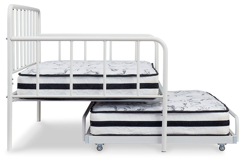 Ashley Express - Trentlore Twin Metal Day Bed with Trundle at Towne & Country Furniture (AL) furniture, home furniture, home decor, sofa, bedding