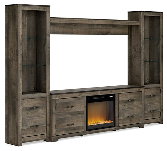 Ashley Express - Trinell 4-Piece Entertainment Center with Electric Fireplace at Towne & Country Furniture (AL) furniture, home furniture, home decor, sofa, bedding