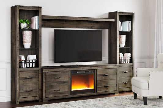 Ashley Express - Trinell 4-Piece Entertainment Center with Electric Fireplace at Towne & Country Furniture (AL) furniture, home furniture, home decor, sofa, bedding