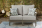 Ashley Express - Visola Outdoor Loveseat with Coffee Table at Towne & Country Furniture (AL) furniture, home furniture, home decor, sofa, bedding