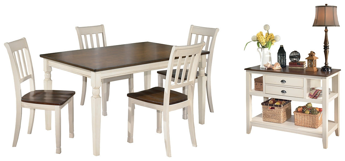 Ashley Express - Whitesburg Dining Table and 4 Chairs with Storage at Towne & Country Furniture (AL) furniture, home furniture, home decor, sofa, bedding