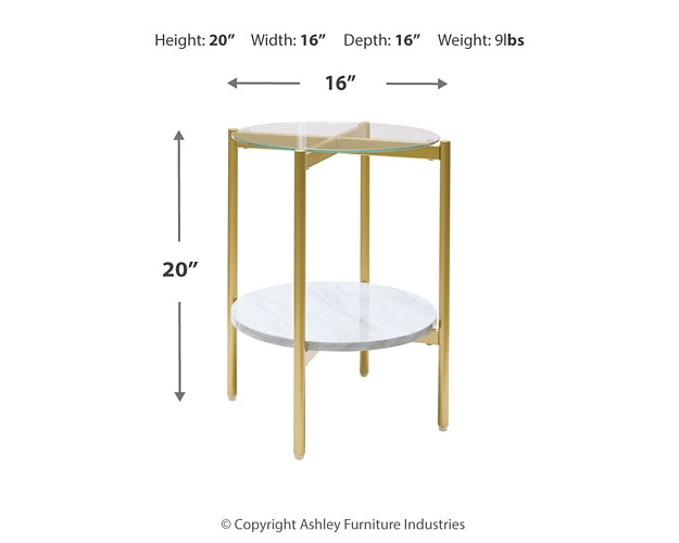 Ashley Express - Wynora Round End Table at Towne & Country Furniture (AL) furniture, home furniture, home decor, sofa, bedding