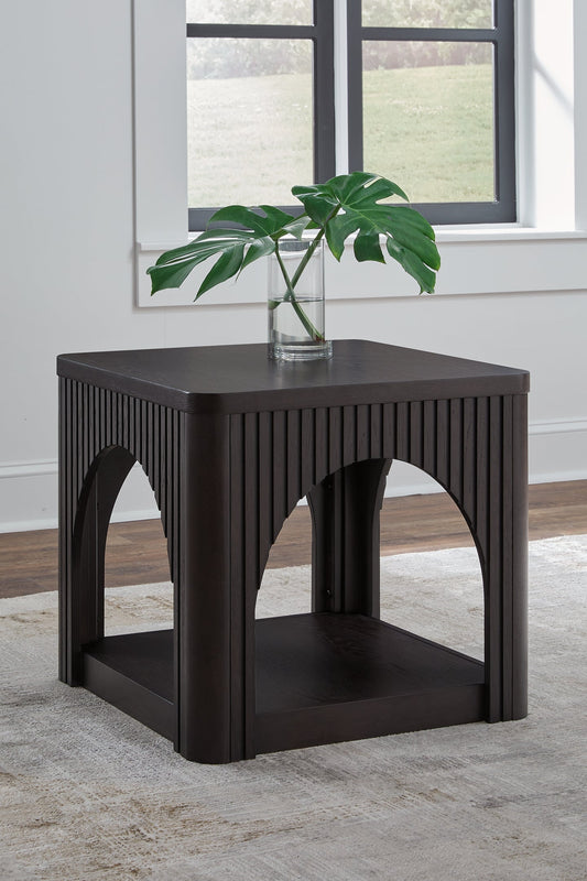 Ashley Express - Yellink Square End Table at Towne & Country Furniture (AL) furniture, home furniture, home decor, sofa, bedding