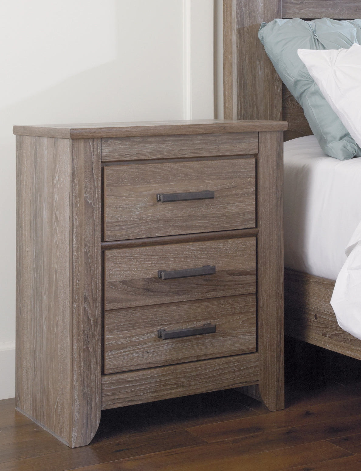 Ashley Express - Zelen Two Drawer Night Stand at Towne & Country Furniture (AL) furniture, home furniture, home decor, sofa, bedding