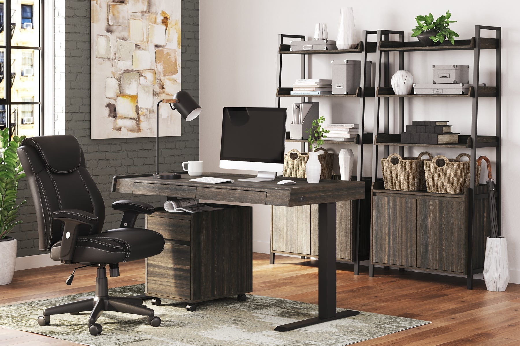 Ashley Express - Zendex Adjustable Height Desk at Towne & Country Furniture (AL) furniture, home furniture, home decor, sofa, bedding