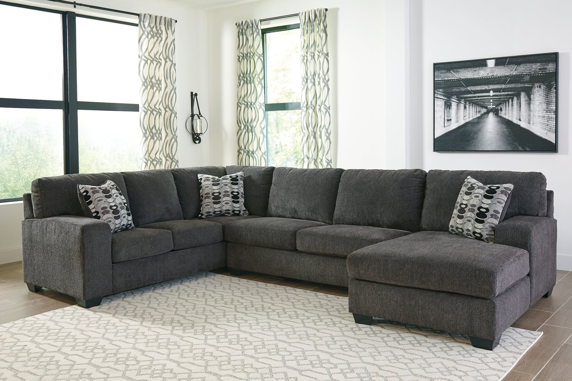 Ballinasloe 3-Piece Sectional with Chaise at Towne & Country Furniture (AL) furniture, home furniture, home decor, sofa, bedding
