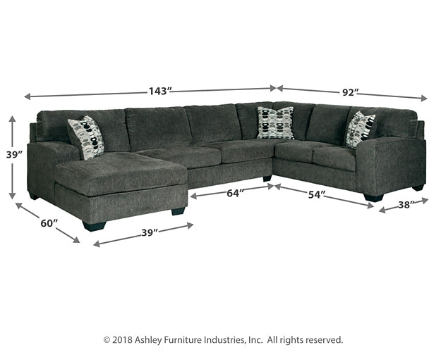 Ballinasloe 3-Piece Sectional with Ottoman at Towne & Country Furniture (AL) furniture, home furniture, home decor, sofa, bedding