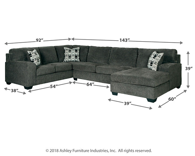 Ballinasloe 3-Piece Sectional with Ottoman at Towne & Country Furniture (AL) furniture, home furniture, home decor, sofa, bedding