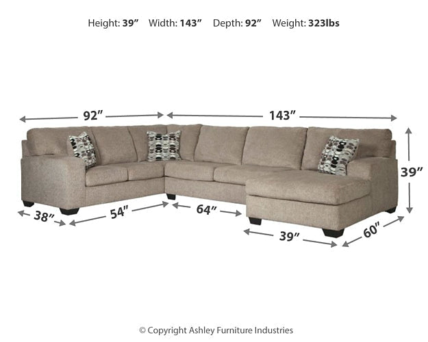 Ballinasloe 3-Piece Sectional with Ottoman at Towne & Country Furniture (AL) furniture, home furniture, home decor, sofa, bedding