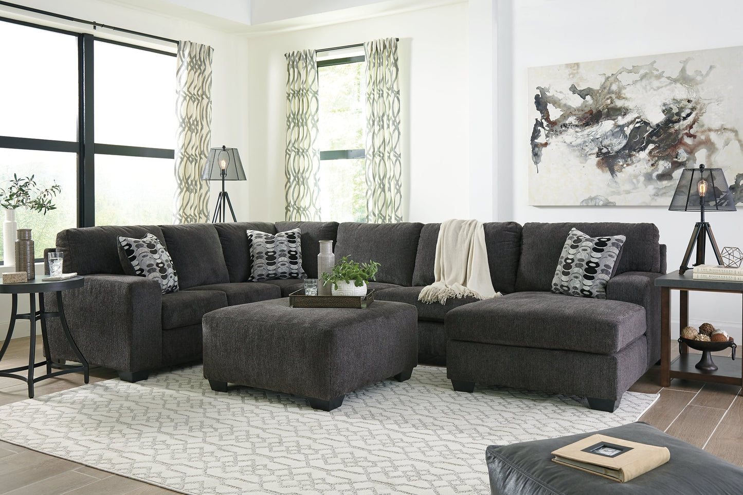 Ballinasloe 3-Piece Sectional with Ottoman at Towne & Country Furniture (AL) furniture, home furniture, home decor, sofa, bedding