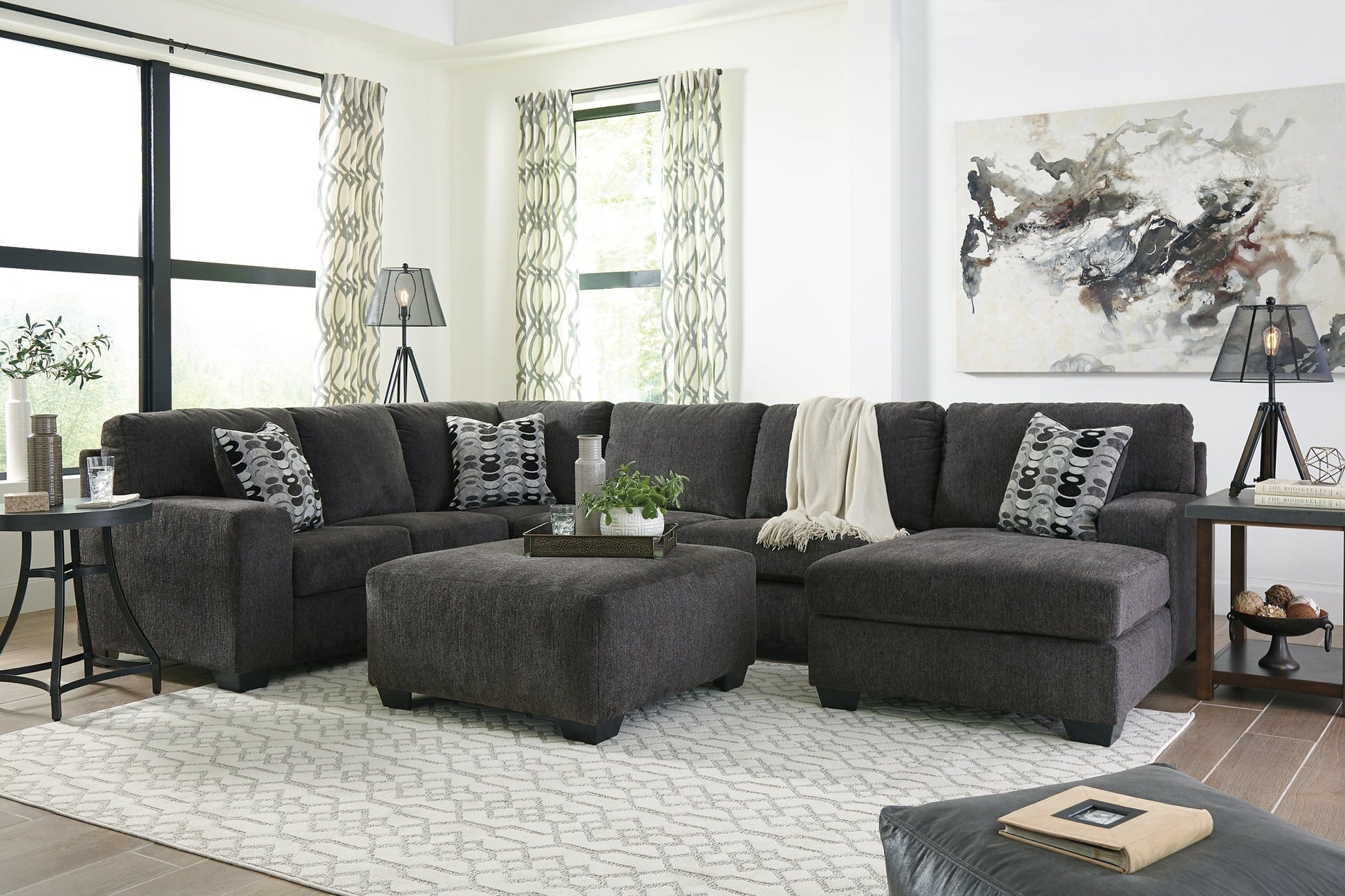 Ballinasloe 3-Piece Sectional with Ottoman at Towne & Country Furniture (AL) furniture, home furniture, home decor, sofa, bedding