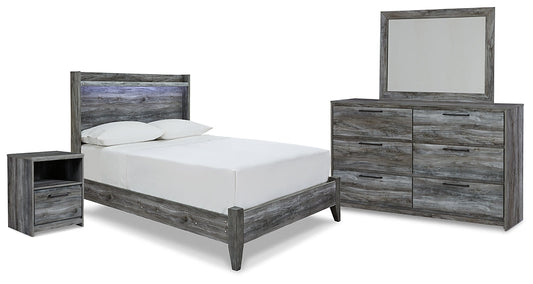 Baystorm Full Panel Bed with Mirrored Dresser and Nightstand at Towne & Country Furniture (AL) furniture, home furniture, home decor, sofa, bedding