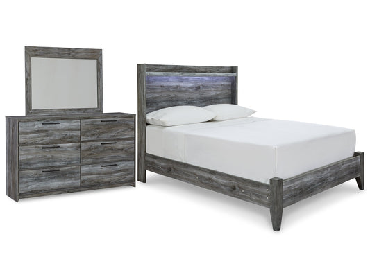 Baystorm Full Panel Bed with Mirrored Dresser at Towne & Country Furniture (AL) furniture, home furniture, home decor, sofa, bedding
