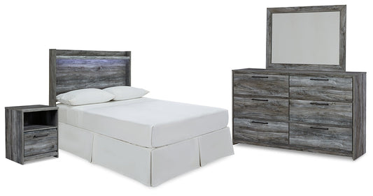 Baystorm Full Panel Headboard with Mirrored Dresser and Nightstand at Towne & Country Furniture (AL) furniture, home furniture, home decor, sofa, bedding