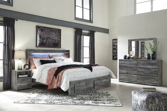 Baystorm King Panel Bed with 2 Storage Drawers with Mirrored Dresser, and Nightstand at Towne & Country Furniture (AL) furniture, home furniture, home decor, sofa, bedding
