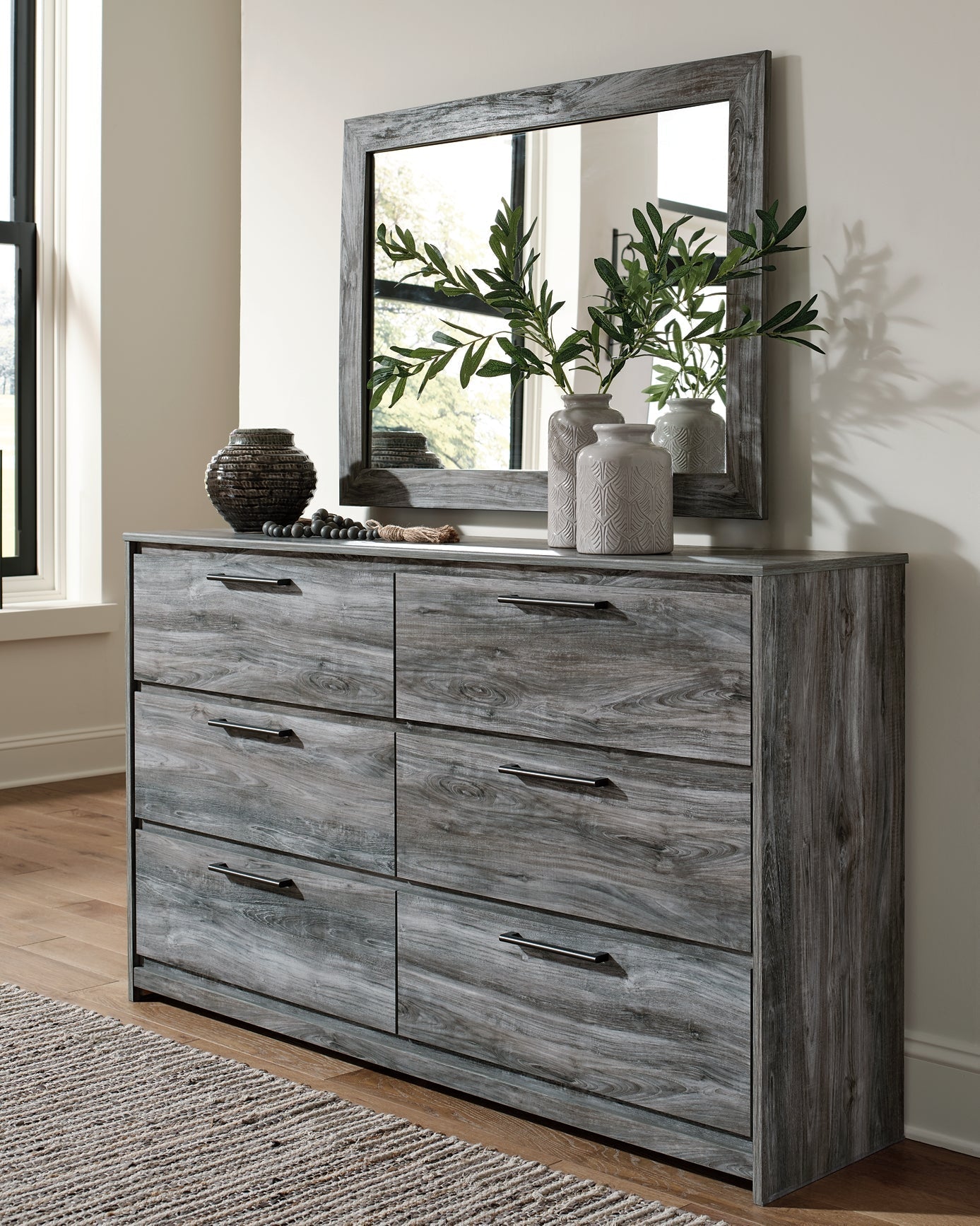 Baystorm Queen Panel Bed with 2 Storage Drawers with Mirrored Dresser and Nightstand at Towne & Country Furniture (AL) furniture, home furniture, home decor, sofa, bedding