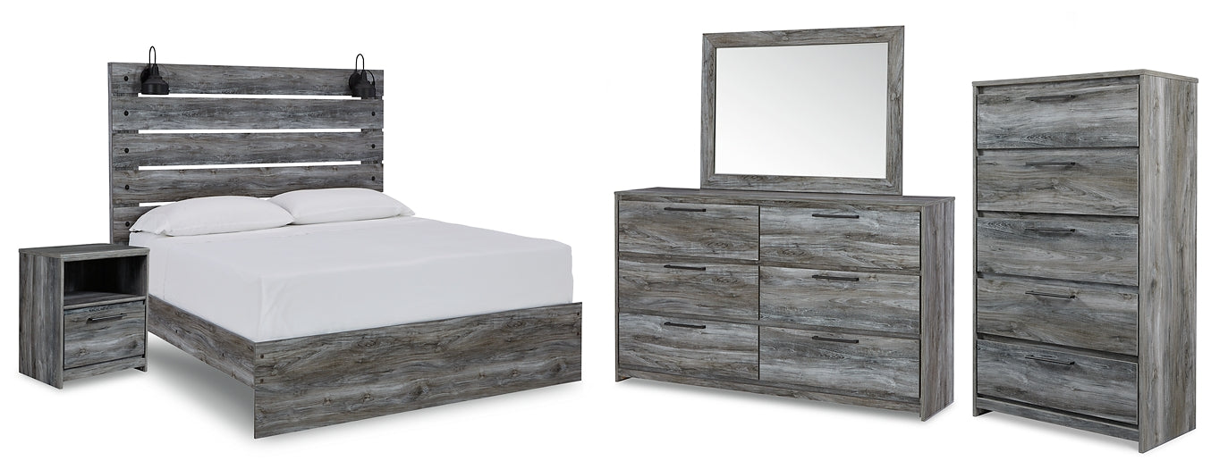 Baystorm Queen Panel Bed with Mirrored Dresser, Chest and Nightstand at Towne & Country Furniture (AL) furniture, home furniture, home decor, sofa, bedding