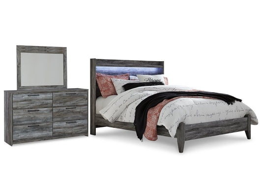 Baystorm Queen Panel Bed with Mirrored Dresser at Towne & Country Furniture (AL) furniture, home furniture, home decor, sofa, bedding