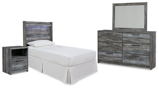 Baystorm Twin Panel Headboard with Mirrored Dresser and Nightstand at Towne & Country Furniture (AL) furniture, home furniture, home decor, sofa, bedding