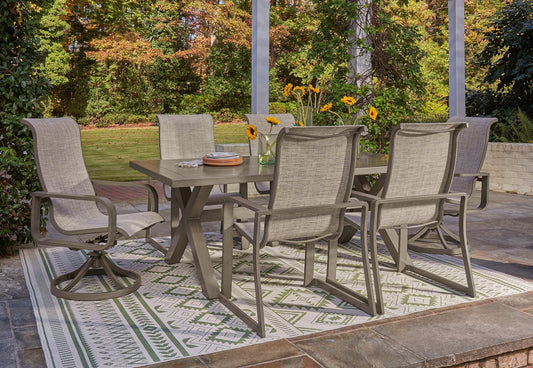 Beach Front Outdoor Dining Table and 6 Chairs at Towne & Country Furniture (AL) furniture, home furniture, home decor, sofa, bedding