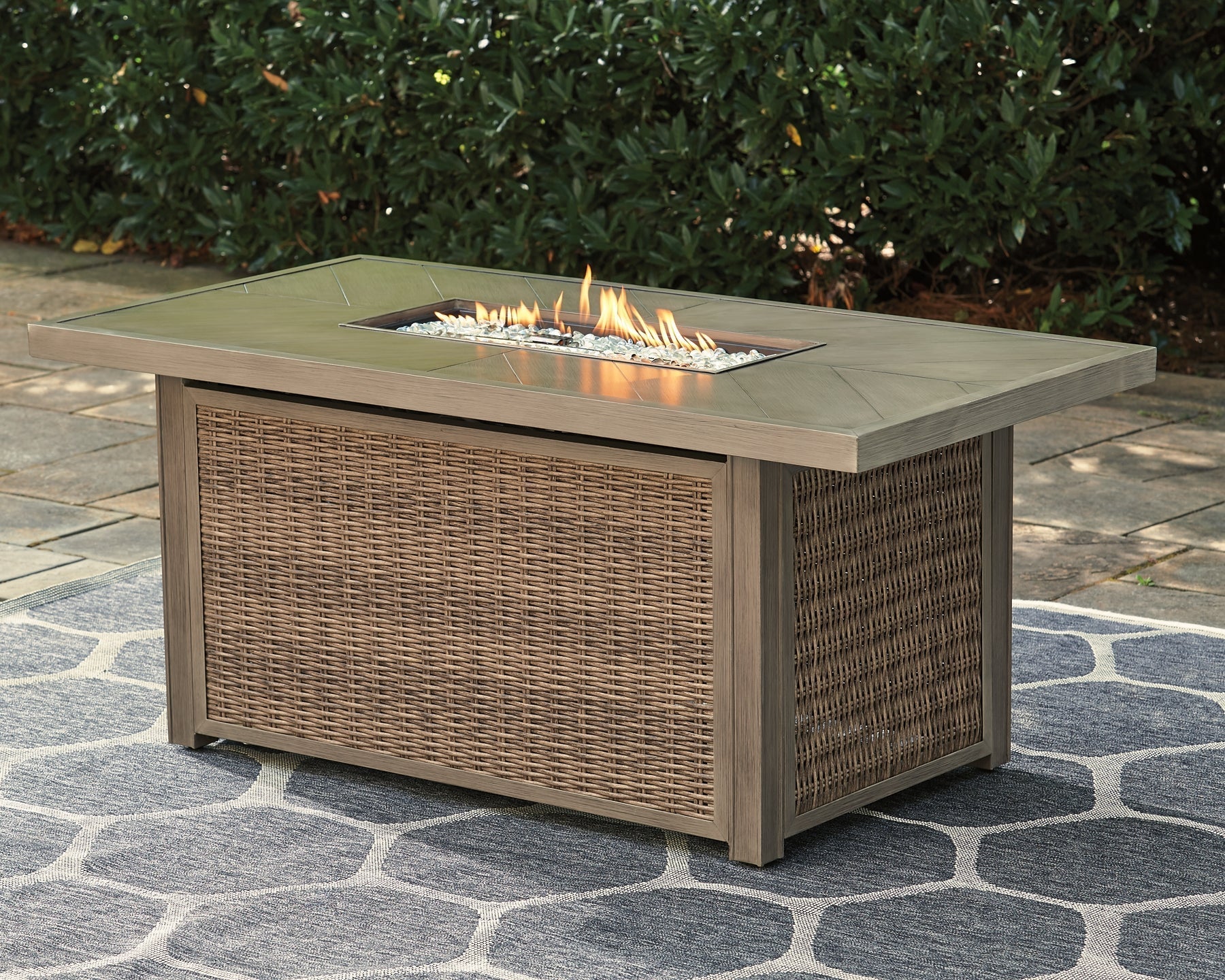 Beachcroft Rectangular Fire Pit Table at Towne & Country Furniture (AL) furniture, home furniture, home decor, sofa, bedding