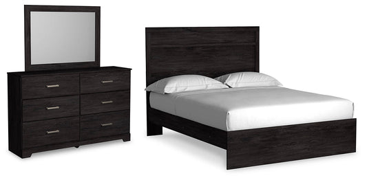 Belachime Queen Panel Bed with Mirrored Dresser at Towne & Country Furniture (AL) furniture, home furniture, home decor, sofa, bedding