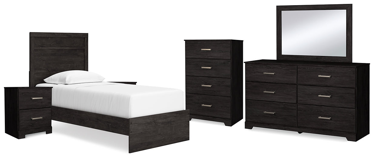 Belachime Twin Panel Bed with Mirrored Dresser, Chest and 2 Nightstands at Towne & Country Furniture (AL) furniture, home furniture, home decor, sofa, bedding