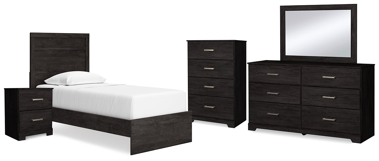 Belachime Twin Panel Bed with Mirrored Dresser, Chest and Nightstand at Towne & Country Furniture (AL) furniture, home furniture, home decor, sofa, bedding