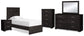 Belachime Twin Panel Bed with Mirrored Dresser, Chest and Nightstand at Towne & Country Furniture (AL) furniture, home furniture, home decor, sofa, bedding