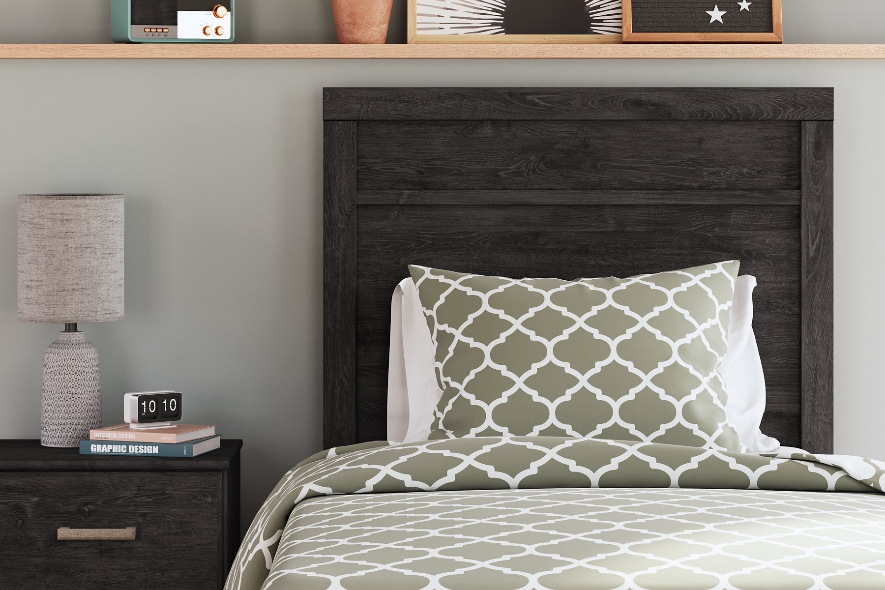 Belachime Twin Panel Bed with Mirrored Dresser and 2 Nightstands at Towne & Country Furniture (AL) furniture, home furniture, home decor, sofa, bedding