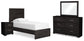 Belachime Twin Panel Bed with Mirrored Dresser and 2 Nightstands at Towne & Country Furniture (AL) furniture, home furniture, home decor, sofa, bedding