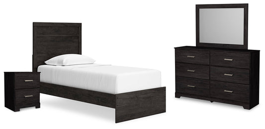 Belachime Twin Panel Bed with Mirrored Dresser and Nightstand at Towne & Country Furniture (AL) furniture, home furniture, home decor, sofa, bedding