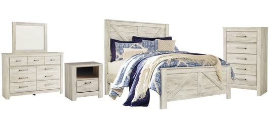 Bellaby  Crossbuck Panel Bed With Mirrored Dresser, Chest And Nightstand at Towne & Country Furniture (AL) furniture, home furniture, home decor, sofa, bedding