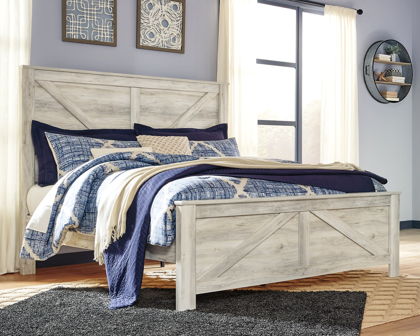 Bellaby King Crossbuck Panel Bed with Dresser at Towne & Country Furniture (AL) furniture, home furniture, home decor, sofa, bedding