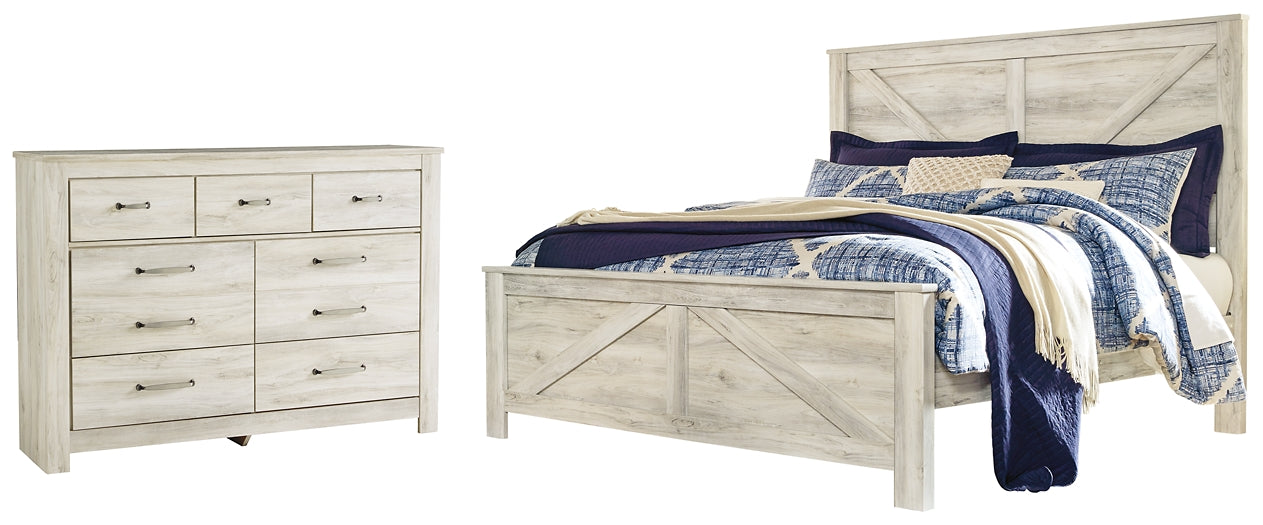 Bellaby King Crossbuck Panel Bed with Dresser at Towne & Country Furniture (AL) furniture, home furniture, home decor, sofa, bedding