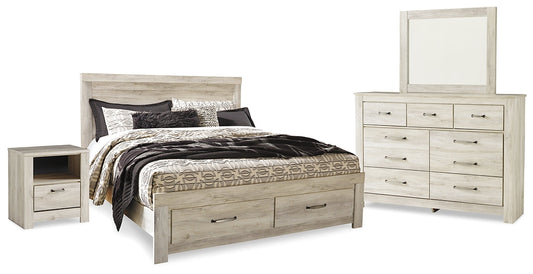 Bellaby King Platform Bed with 2 Storage Drawers with Mirrored Dresser and Nightstand at Towne & Country Furniture (AL) furniture, home furniture, home decor, sofa, bedding