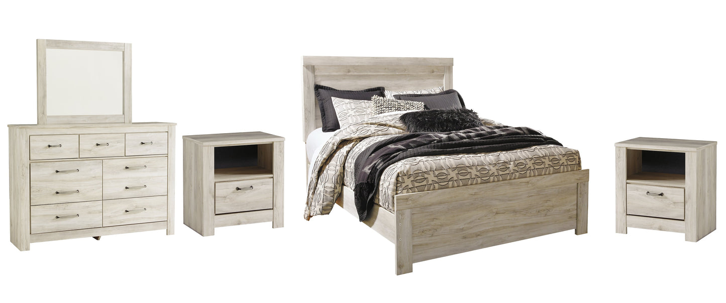 Bellaby  Panel Bed With Mirrored Dresser And 2 Nightstands at Towne & Country Furniture (AL) furniture, home furniture, home decor, sofa, bedding