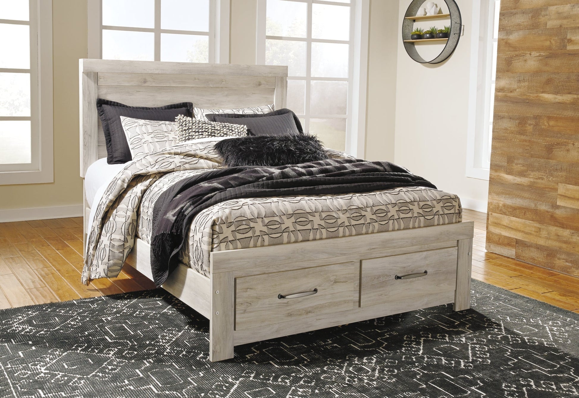 Bellaby  Platform Bed With 2 Storage Drawers With Mirrored Dresser And Chest at Towne & Country Furniture (AL) furniture, home furniture, home decor, sofa, bedding