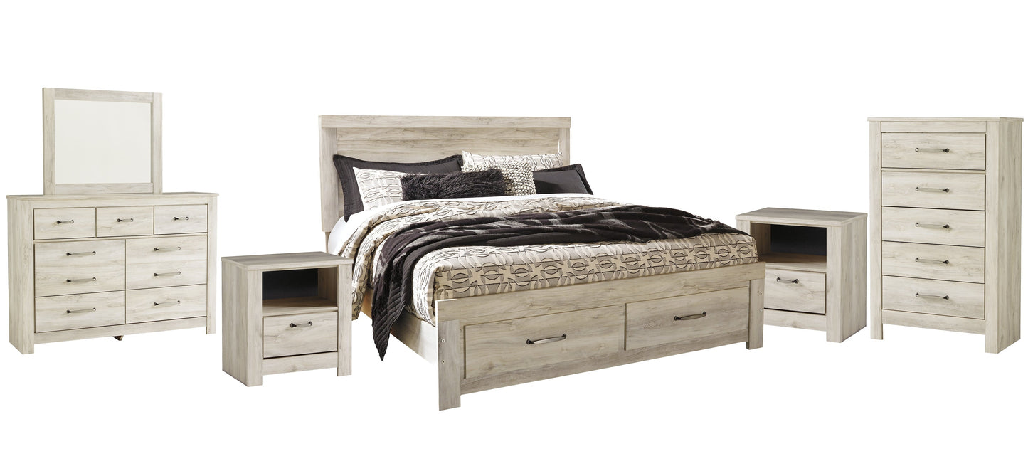 Bellaby  Platform Bed With 2 Storage Drawers With Mirrored Dresser, Chest And 2 Nightstands at Towne & Country Furniture (AL) furniture, home furniture, home decor, sofa, bedding