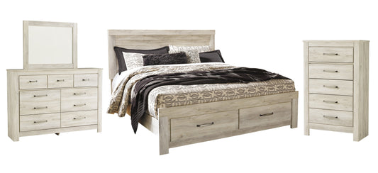 Bellaby Queen Platform Bed with 2 Storage Drawers with Mirrored Dresser and Chest at Towne & Country Furniture (AL) furniture, home furniture, home decor, sofa, bedding