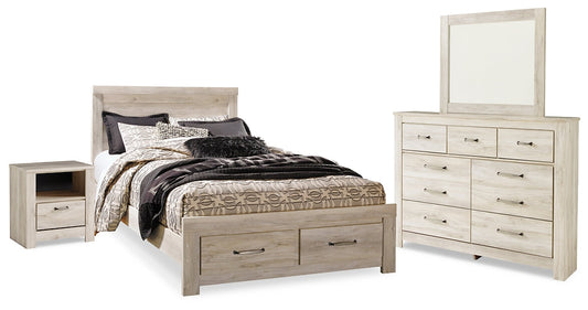 Bellaby Queen Platform Bed with 2 Storage Drawers with Mirrored Dresser and Nightstand at Towne & Country Furniture (AL) furniture, home furniture, home decor, sofa, bedding