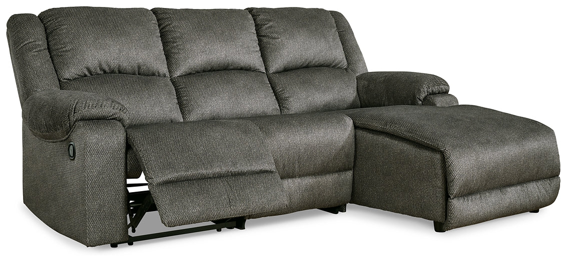 Benlocke 3-Piece Reclining Sectional with Chaise at Towne & Country Furniture (AL) furniture, home furniture, home decor, sofa, bedding