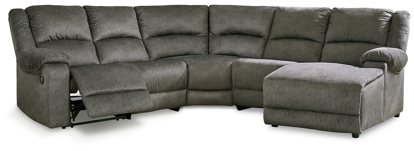 Benlocke 5-Piece Reclining Sectional with Chaise at Towne & Country Furniture (AL) furniture, home furniture, home decor, sofa, bedding