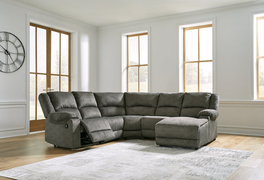 Benlocke 5-Piece Reclining Sectional with Chaise at Towne & Country Furniture (AL) furniture, home furniture, home decor, sofa, bedding