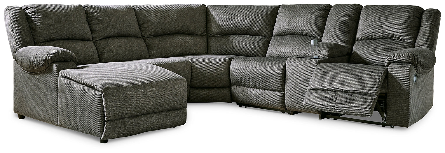 Benlocke 6-Piece Reclining Sectional with Chaise at Towne & Country Furniture (AL) furniture, home furniture, home decor, sofa, bedding