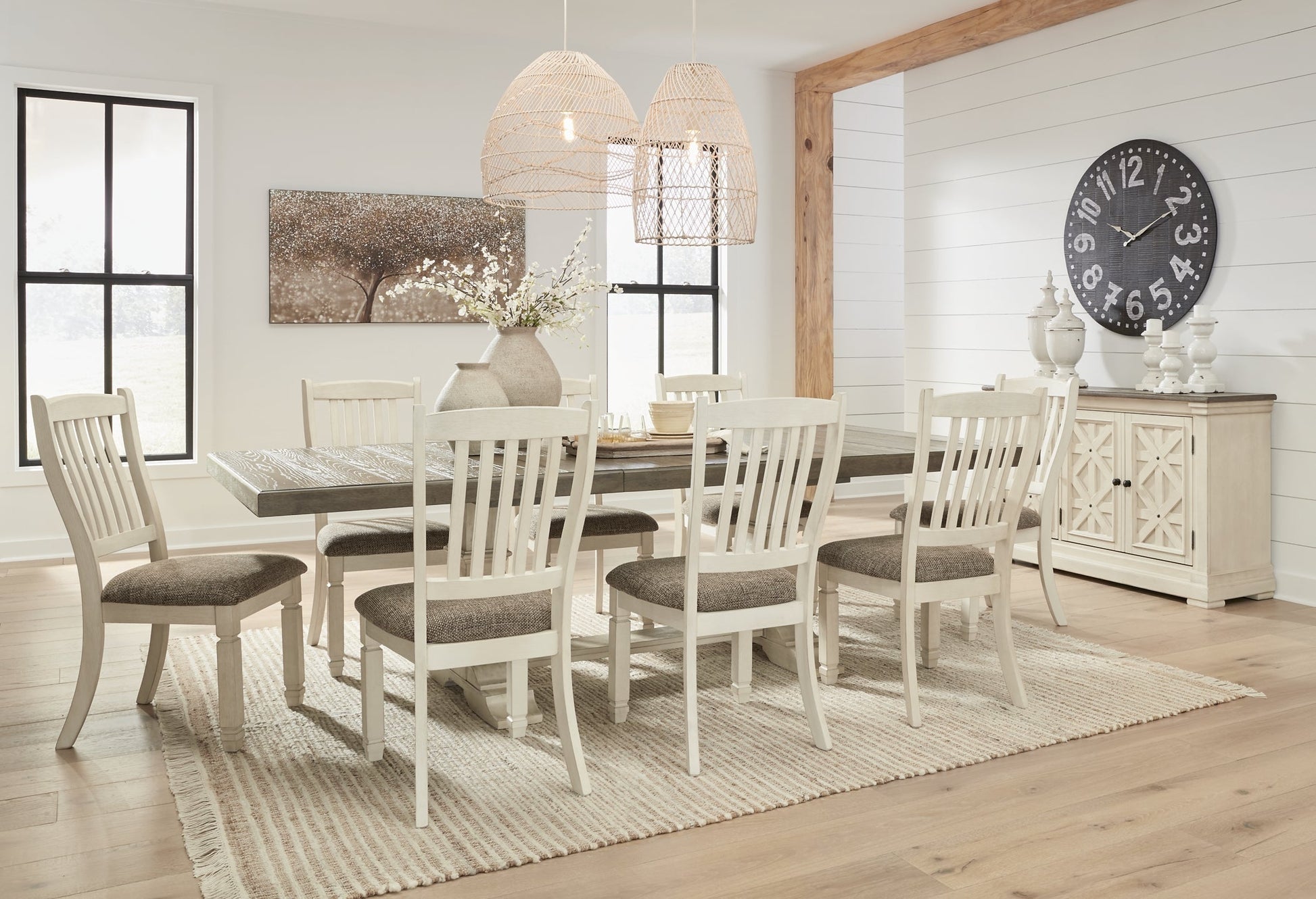 Bolanburg Dining Table and 8 Chairs at Towne & Country Furniture (AL) furniture, home furniture, home decor, sofa, bedding