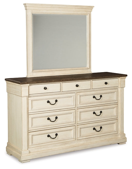 Bolanburg Queen Panel Bed with Mirrored Dresser at Towne & Country Furniture (AL) furniture, home furniture, home decor, sofa, bedding