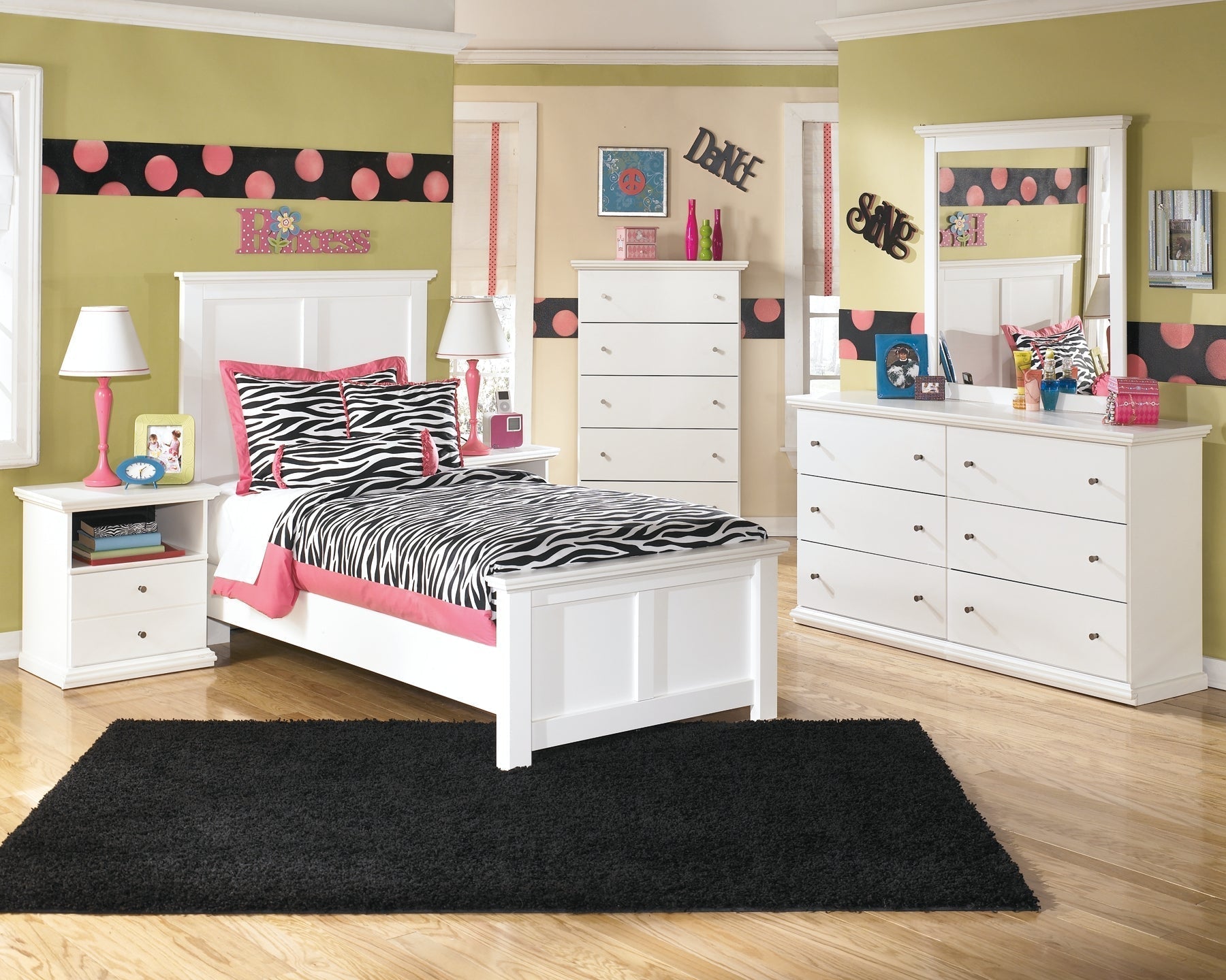 Bostwick Shoals Twin Panel Bed with Mirrored Dresser, Chest and Nightstand at Towne & Country Furniture (AL) furniture, home furniture, home decor, sofa, bedding
