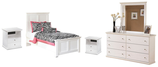Bostwick Shoals Twin Panel Bed with Mirrored Dresser at Towne & Country Furniture (AL) furniture, home furniture, home decor, sofa, bedding